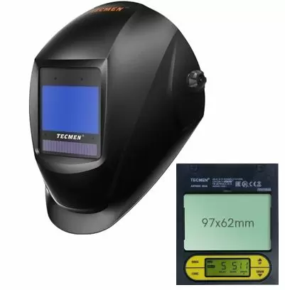 Сварочная маска с автоматическим светофильтром Tecmen ADF 825S TM16 черная
